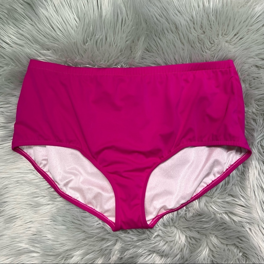 ⭐ Maxine of Hollywood Plus Size 22 Swimsuit 3x Pink Fuchsia Bright Bikini Bottom
